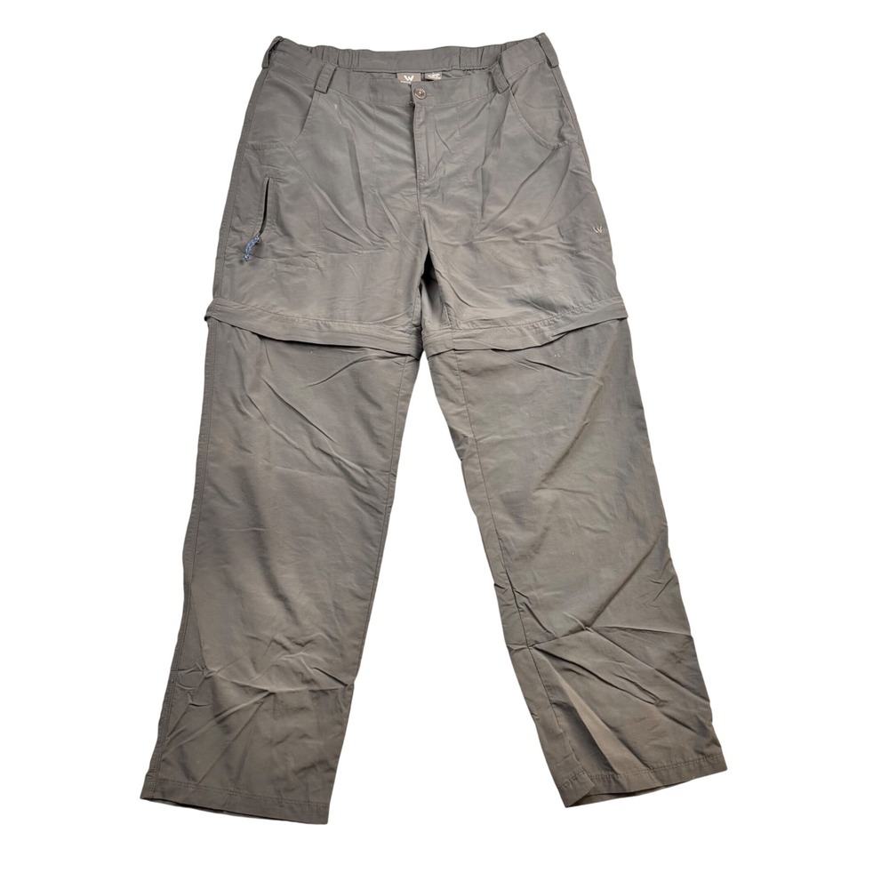 White Sierra Mens Convertible Hiking Pants Gray Zip Off Shorts Size L 31x29